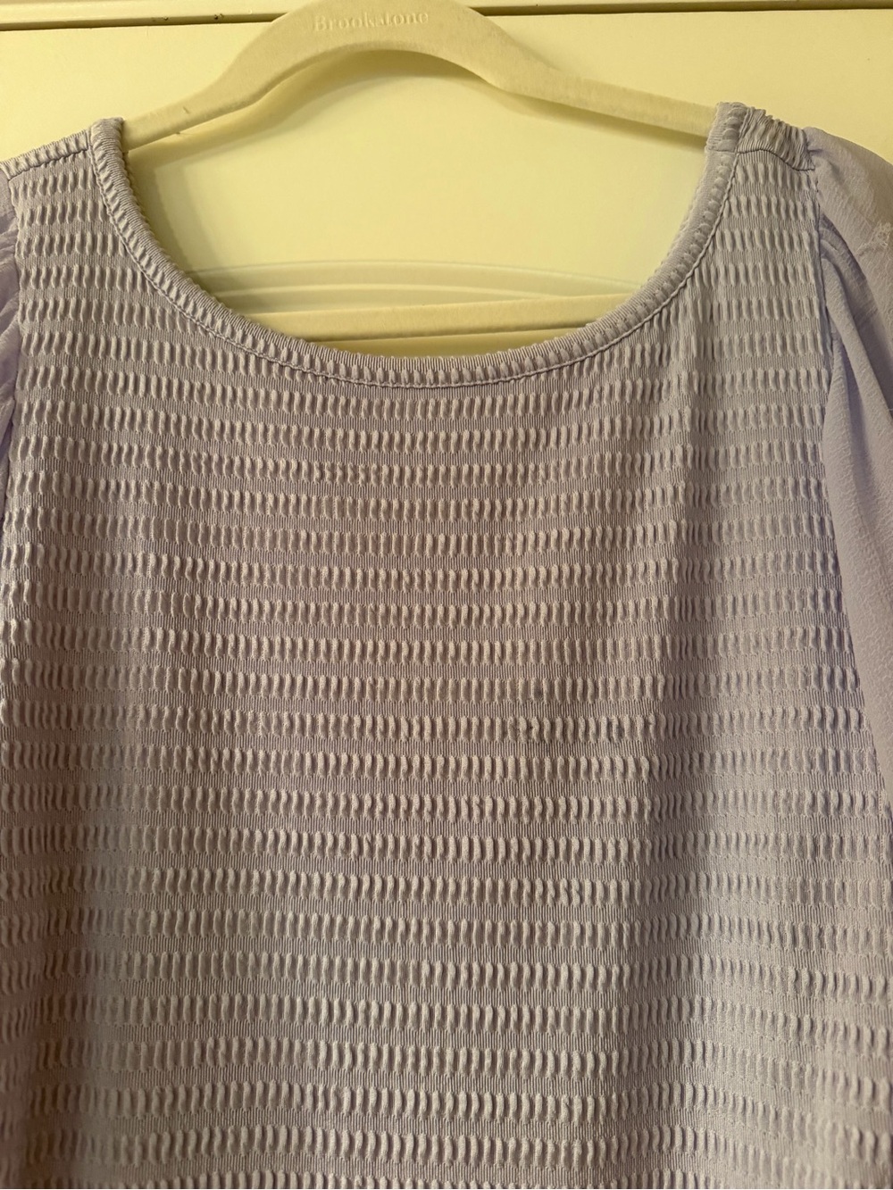 Anthropologie Lilac Smocked Bodice Balloon Sleeve Top - Picture 3 of 5